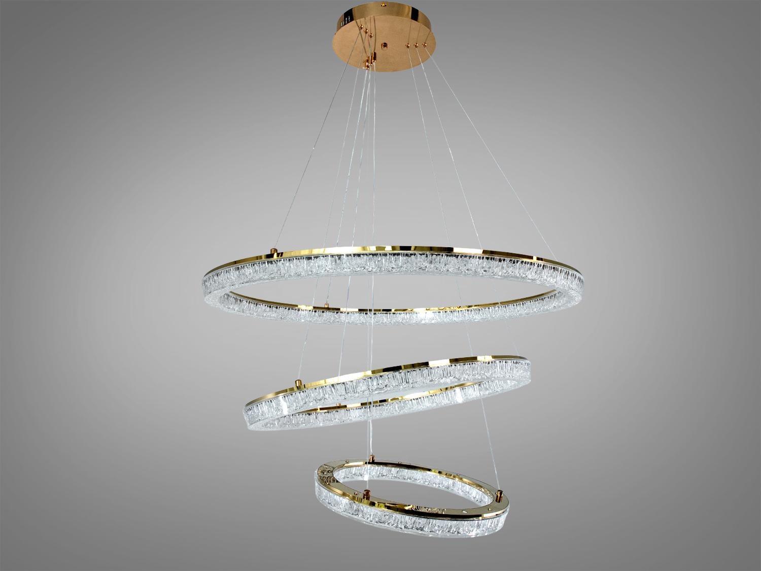Люстра LED подвесная Diasha 125W Золотой (1712/800+600+400G)