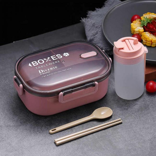 Комплект Diverse Ланч-бокс 930 мл и бутылочка 350 мл Розовый (402435)