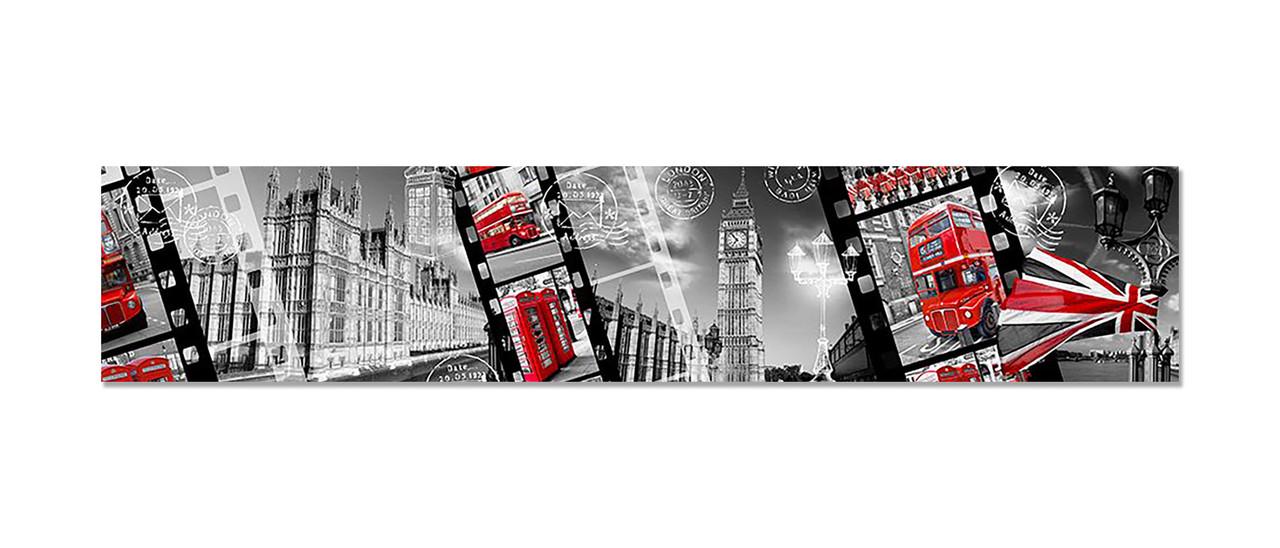 Наклейка виниловая на кухню Zatarga Лондон Коллаж 600х3000 мм (1267839536)