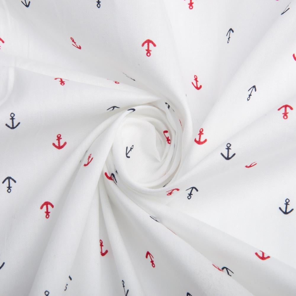 Тканина поплин бавовна Якір Білий (25388)