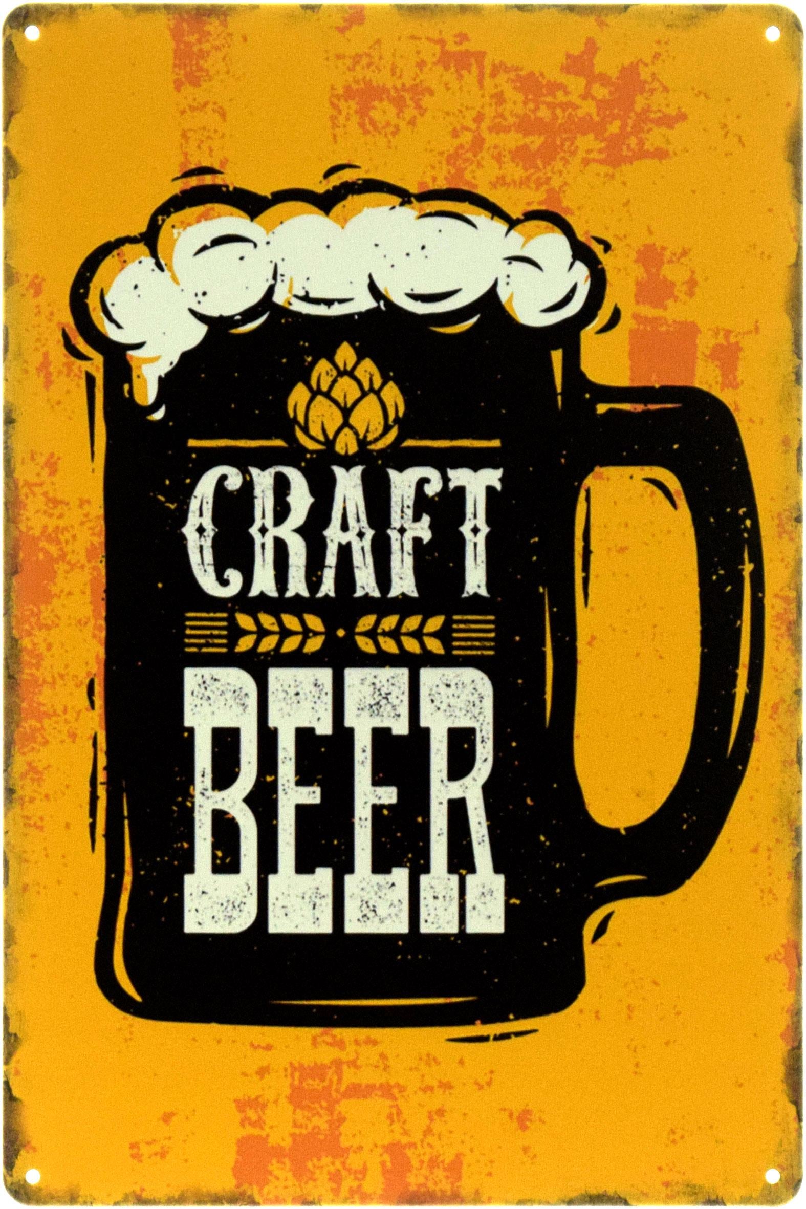 Табличка металлическая "Craft Beer" 20x30 см (ms-104478)