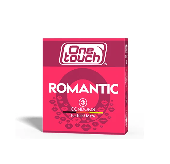 Презервативи One Touch Romantic з ароматизованою смаковою силіконовою змазкою з накопичувачем 3 шт. (4260363470049)
