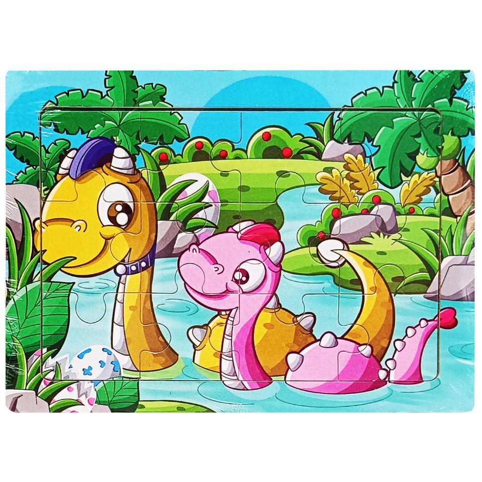 Пазл-вкладиш дерев'яний дитячий Купання динозавриків MD 1343-1 12 ел. (RLT52780) Пазл-вкладиш дерев'яний дитячий Купання динозавриків MD 1343-1 12 ел. (RLT52780)