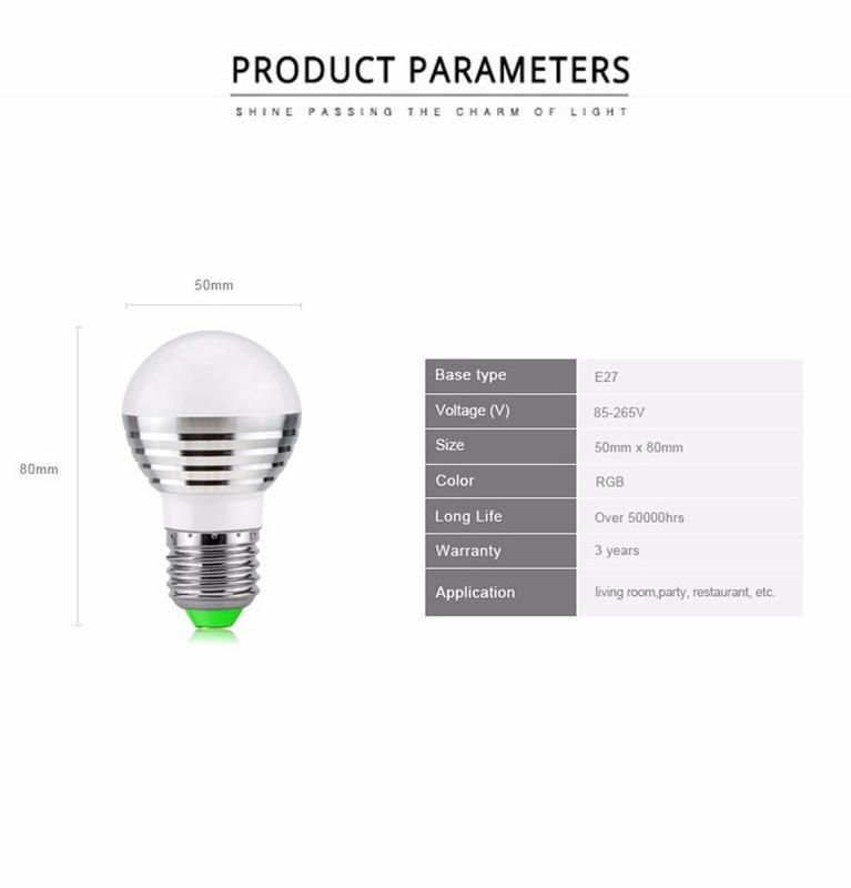 Світлодіодна лампа з різними кольорами світіння на пульті управління 5 Вт (VA-127) - фото 6