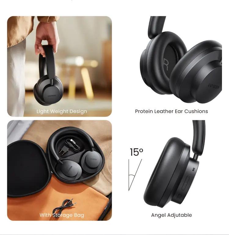 Наушники UGREEN 3D HP106 HiTune Max3 Hybrid Active Noise Black (90422) - фото 6