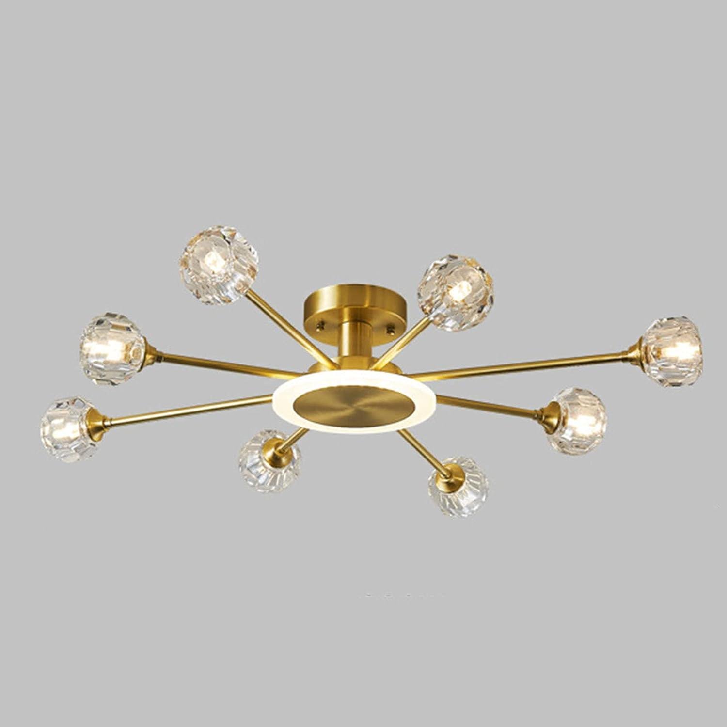 Люстра LED Луч 8810-C на 8+1 плафонов Золотистый