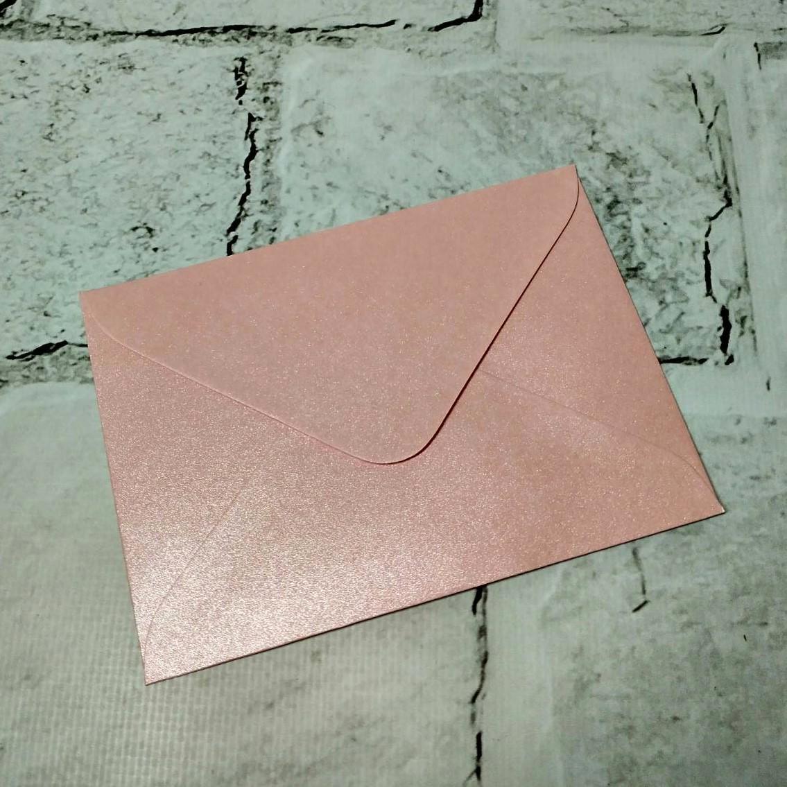 Конверт бумажный 9,3х13 см Светло-розовый перламутровый (162-2)
