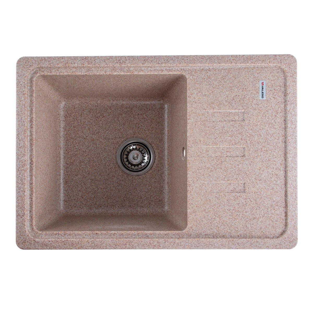 Мойка гранитная Valeso Liana 620х430 врезная прямоугольная Бежевый матовый (PLTM-SP000046816)