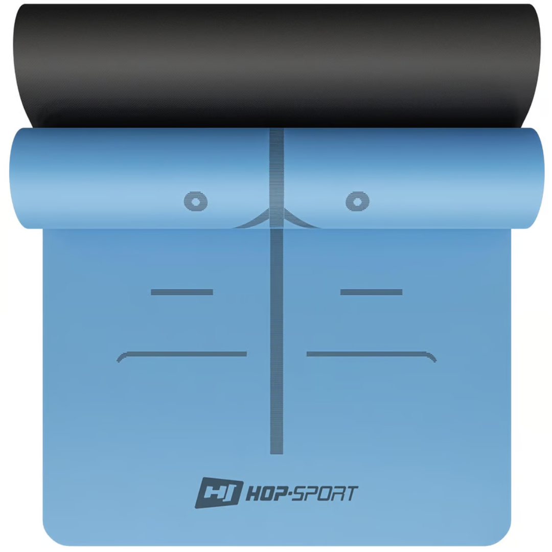 Килимок для фітнесу Hop-Sport PU 0,5см 183 x 68 см Темно-синій (HS-P005GM)