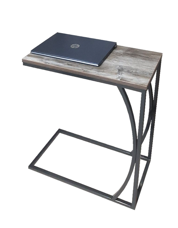 Кофейный столик Kompred Дуга OL207/1.1 в стиле лофт ДСП 600х300х600 мм Черный/Серый