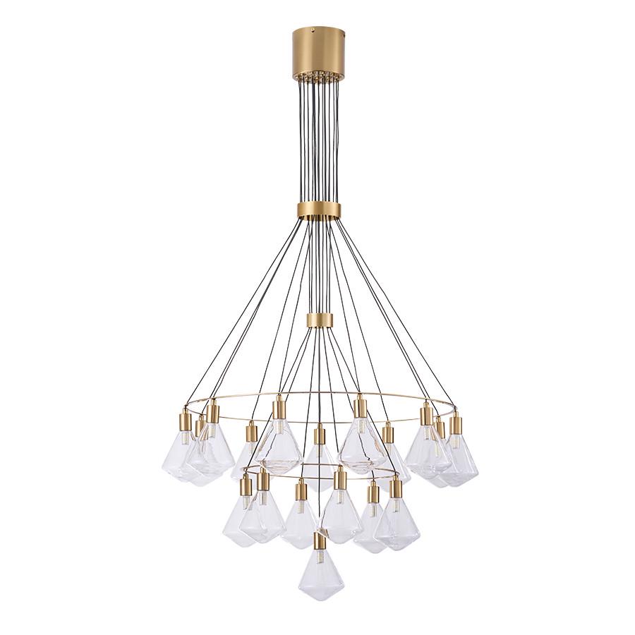 Люстра підвісна Levistella 788CH10061-18 AB/CL G9 Модерн на 18 фігурних плафонів Бронзовий/Прозорий (2691309233)