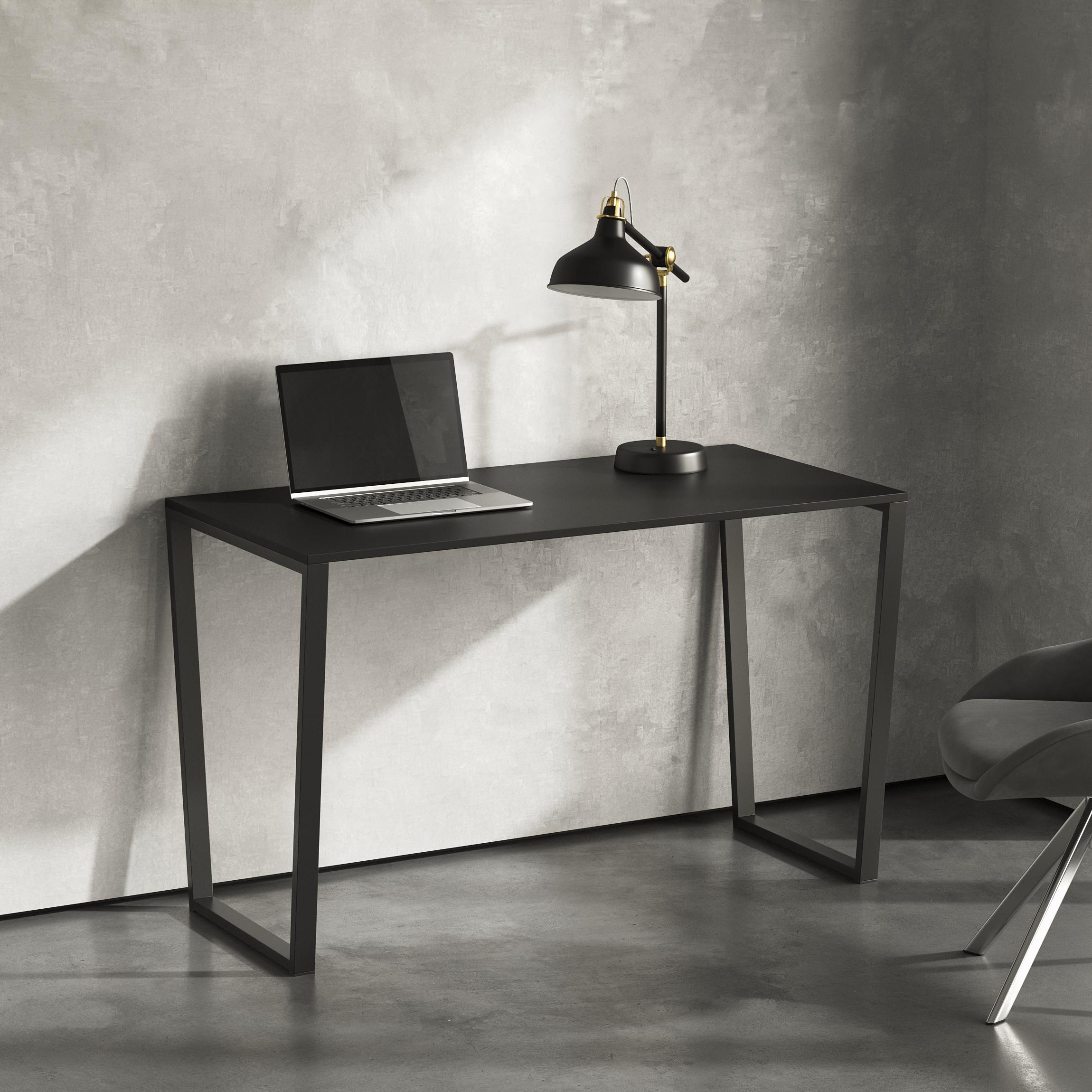 Стол письменный лофт Серия 2 1200х500х16 мм Черный - фото 1 Стол письменный лофт Серия 2 1200х500х16 мм Черный - фото 1