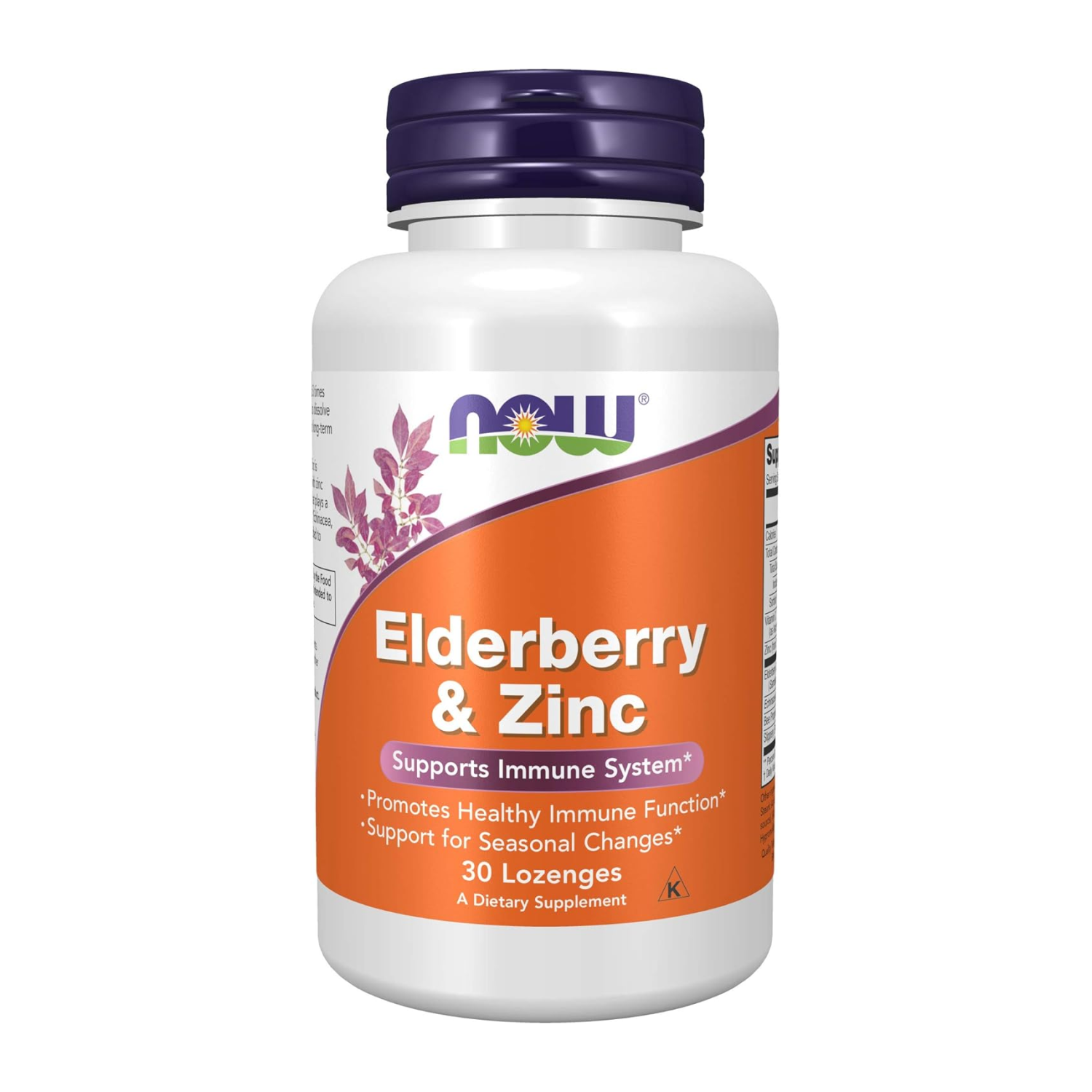 Диетическая добавка Now Elderberry and Zinc Экстракт бузины с цинком 30 пастилок