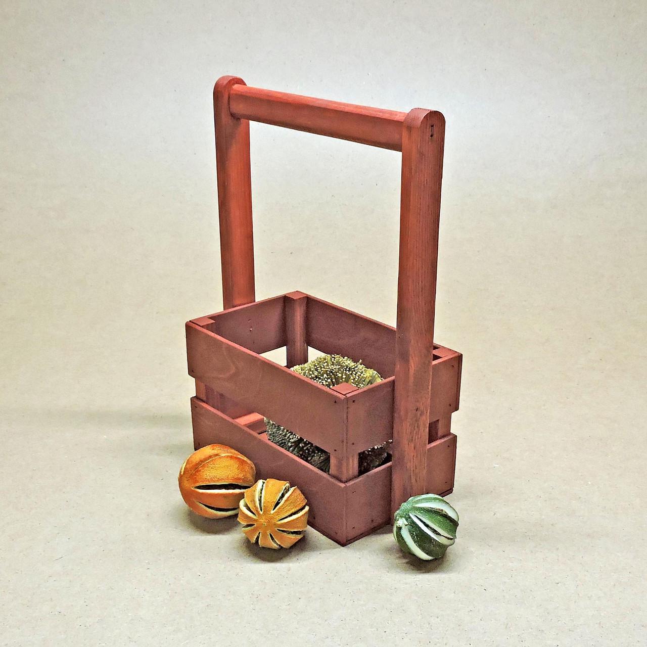 Корзинка подарочная из дерева Тилтон 12х20 см Коралл (ПДК-0023114)