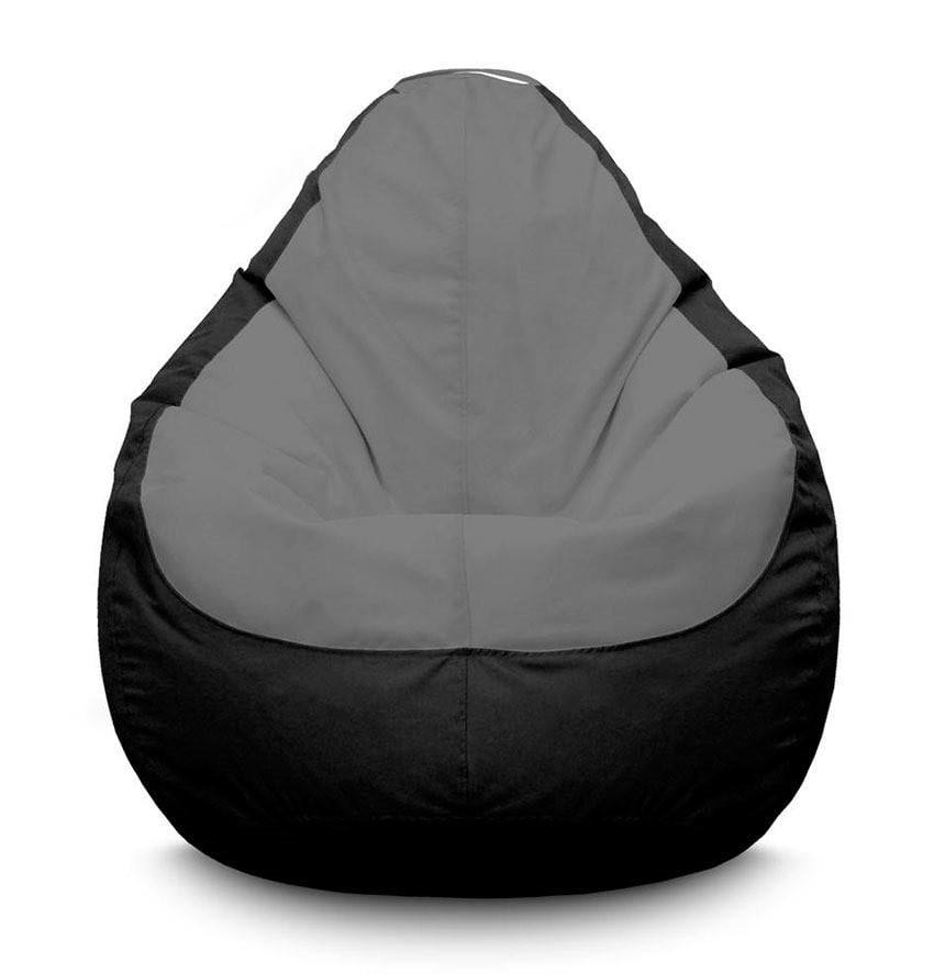 Крісло мішок iPuff Оксфорд XXXL 100х135 см Сірий/Чорний