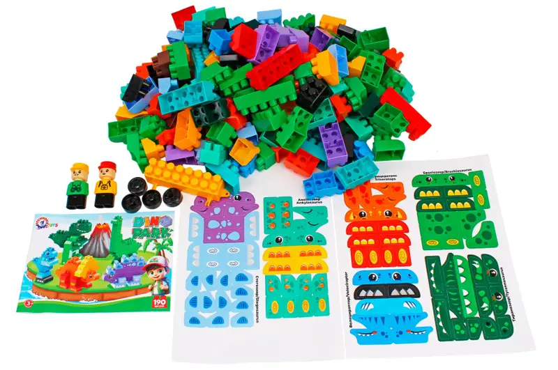 Конструктор блочний ТехноК 2222 Діно 190 деталей в коробці - фото 3 Конструктор блочний ТехноК 2222 Діно 190 деталей в коробці - фото 3