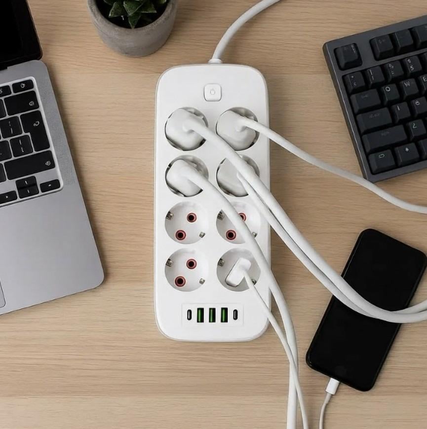 Удлинитель Power Socket бытовой 8 розеток 3 USB порта 5 м (2104618792) - фото 10