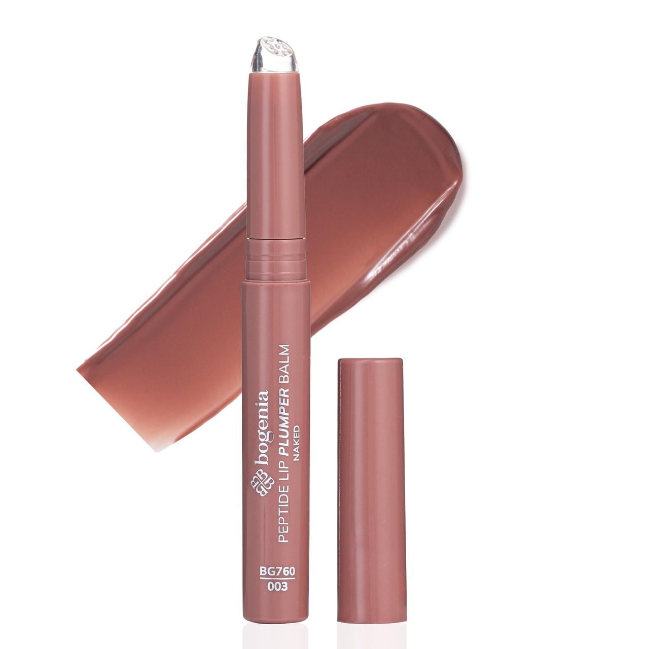 Помада-блиск для об'єму губ Bogenia Peptide Lip Plumper Balm BG760 003 Naked Бежевий (13353819)