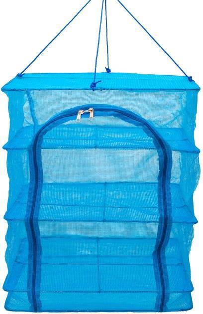 Сітка-сушарка підвісна для сушіння риби фруктів овочів грибів 3 яруси 35х35х65 см Синій (Е051543) - фото 1