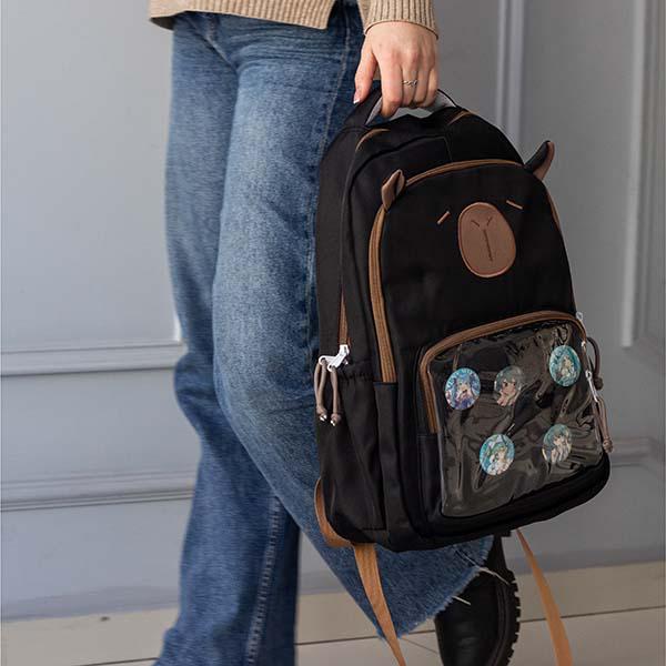 Рюкзак молодежный Capybara 45х31х13 см Черный (ЦБ-00032197) - фото 2 Рюкзак молодежный Capybara 45х31х13 см Черный (ЦБ-00032197) - фото 2