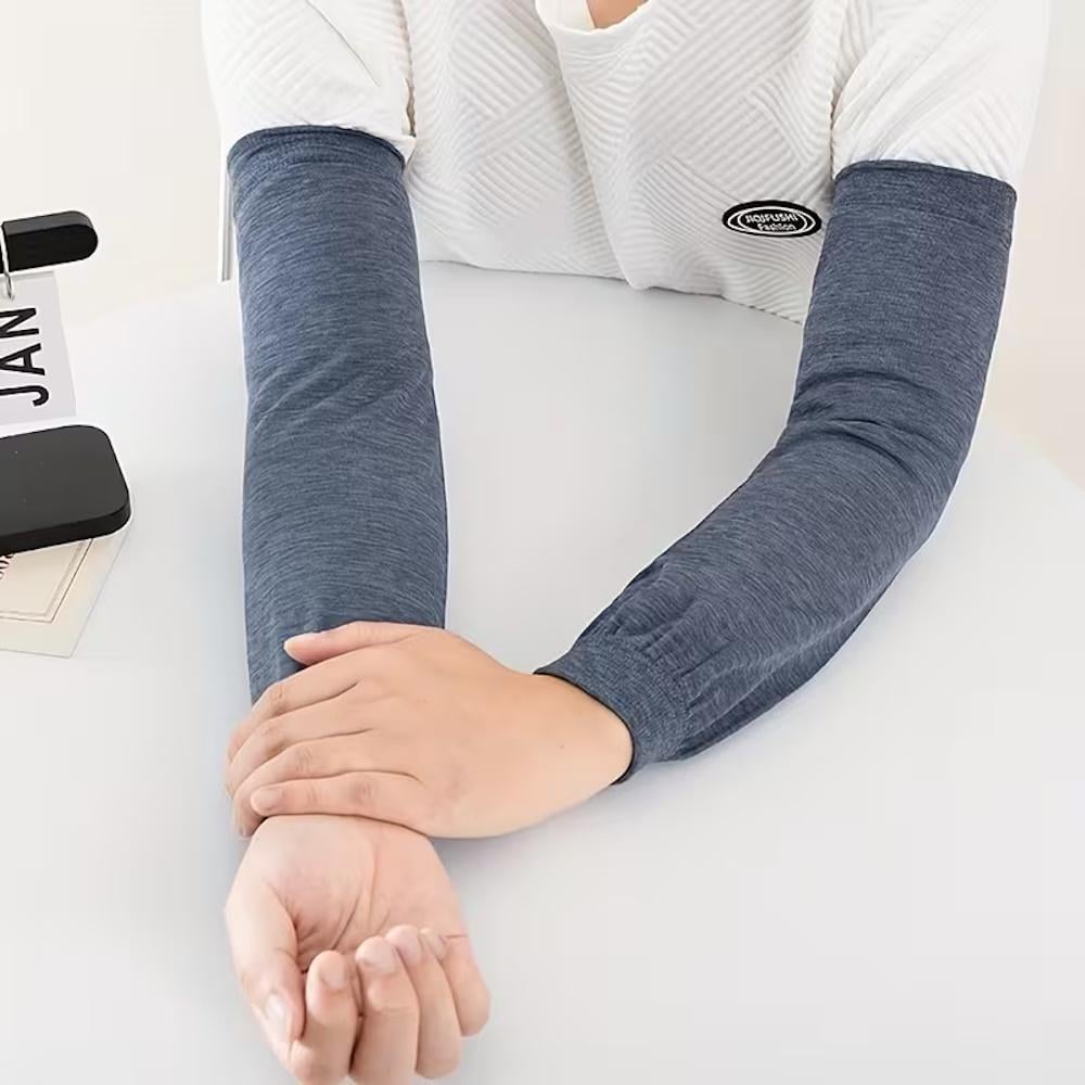 Нарукавники длинные 40 см Джинсовый Синий - фото 2