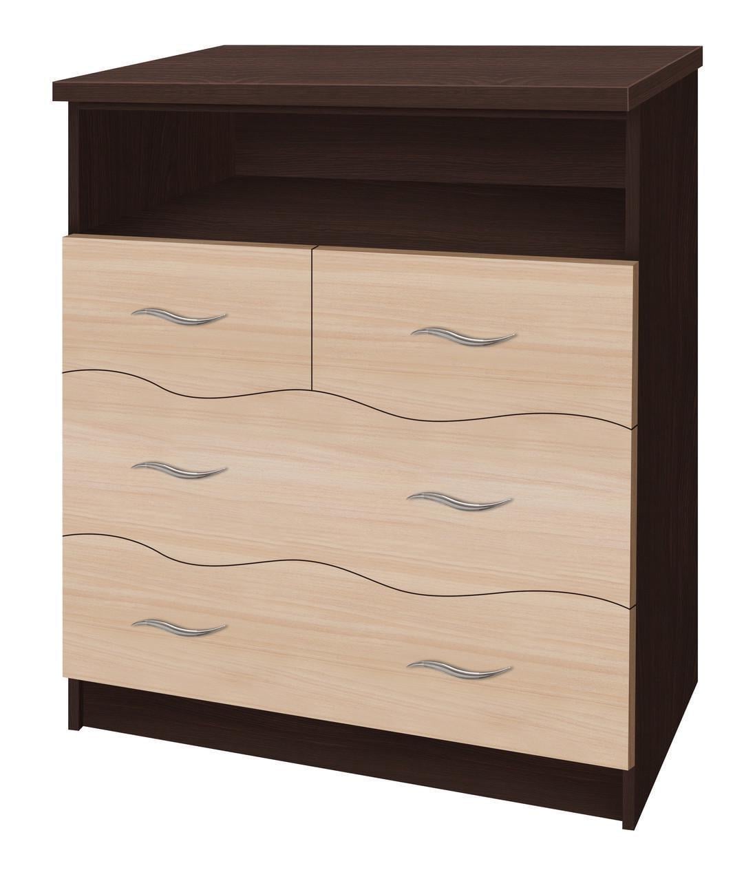 Комод МАКСИ-Мебель Кантри Волна Венге магия/Дуб молочный (10843)