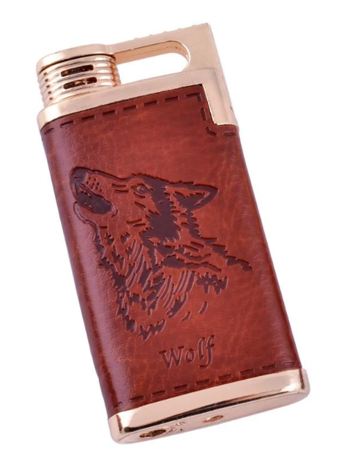 Зажигалка карманная Wolf кожа Коричневый (32161944)