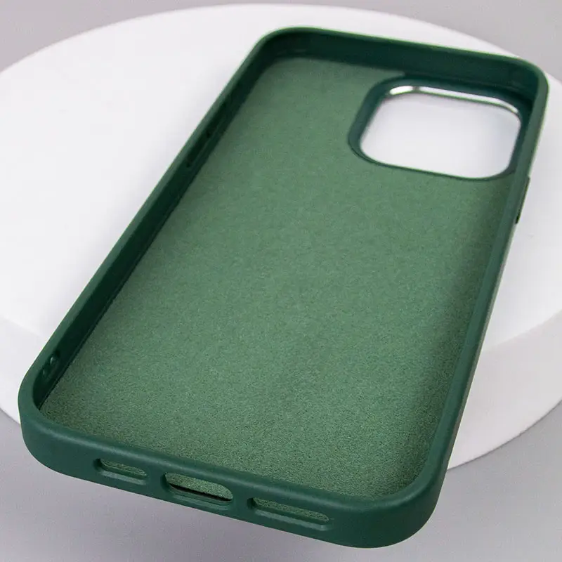 Шкіряний чохол Bonbon Leather Metal Style with MagSafe для Apple iPhone 15 Pro Max (6.7") Зелений | Pine Green - фото 4