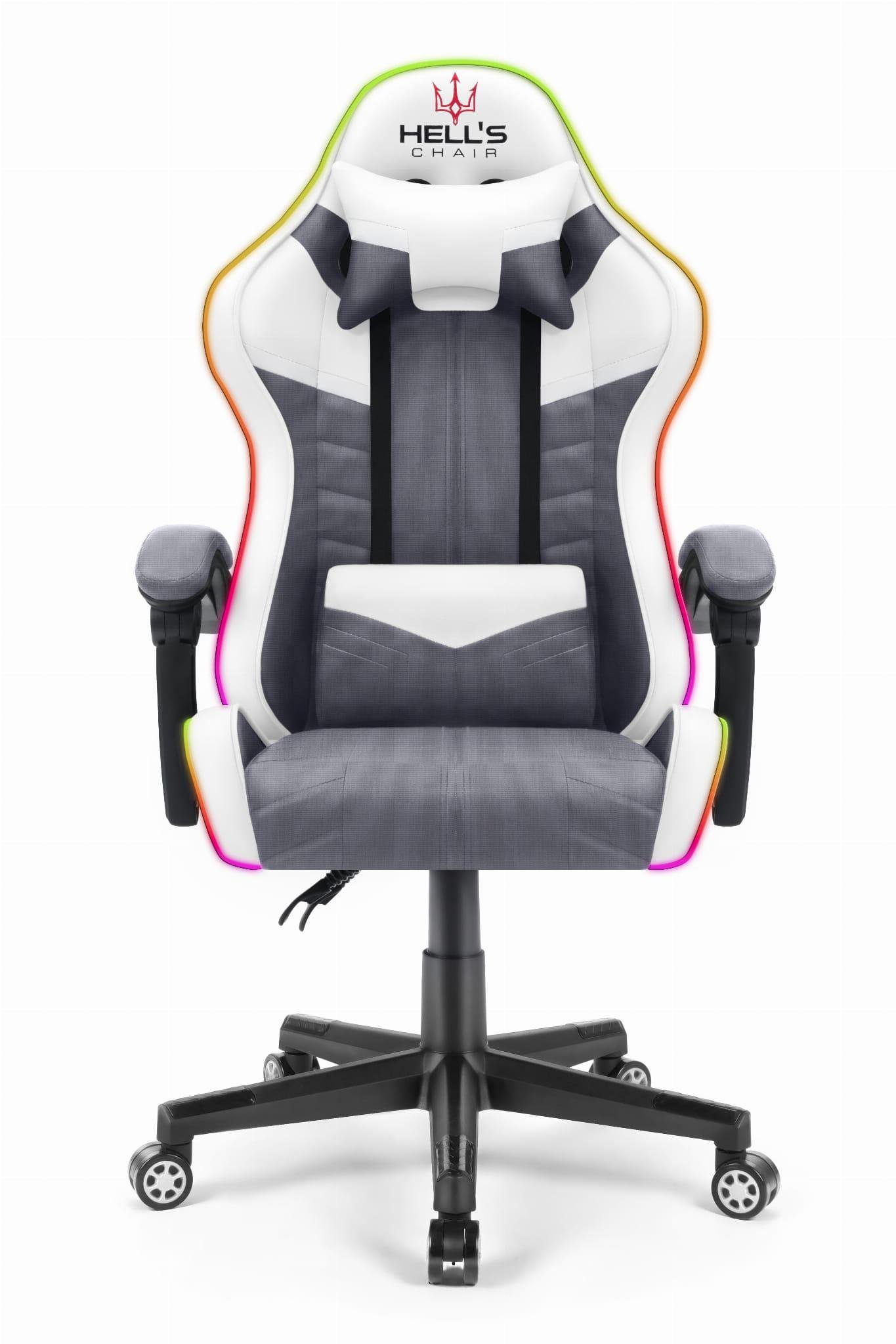 Комп'ютерне крісло Hell's Chair HC-1004 LED White/Grey