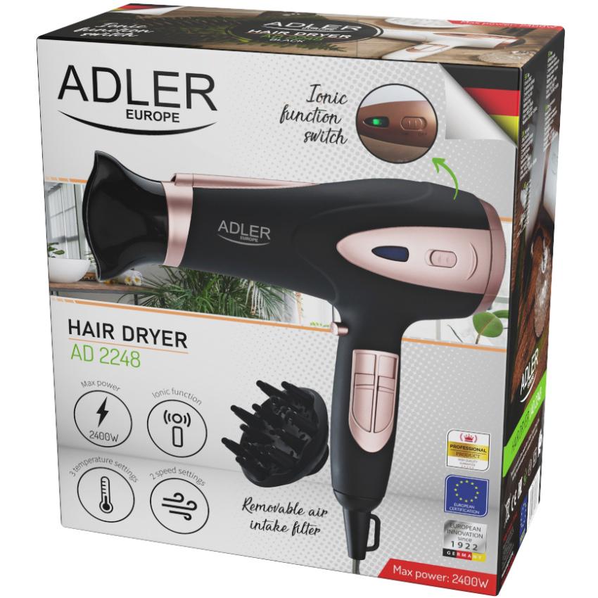 Фен для волос Adler AD 2248 2200W 2 скорости 3 температурных режима ионизация Black (AD2248B) - фото 6