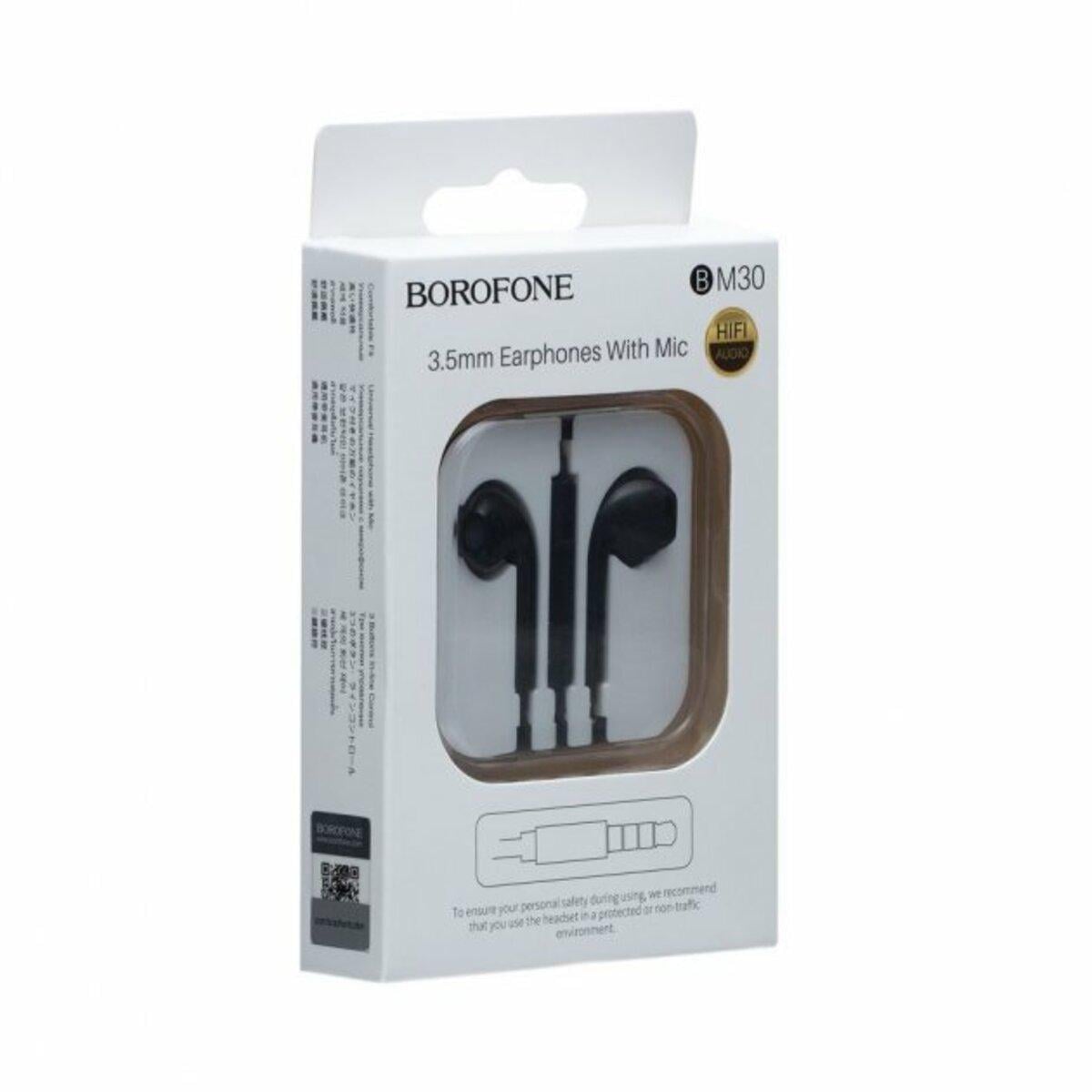 Наушники Borofone BM30 Microphone mini-jack 3,5 мм Black (BM30B)