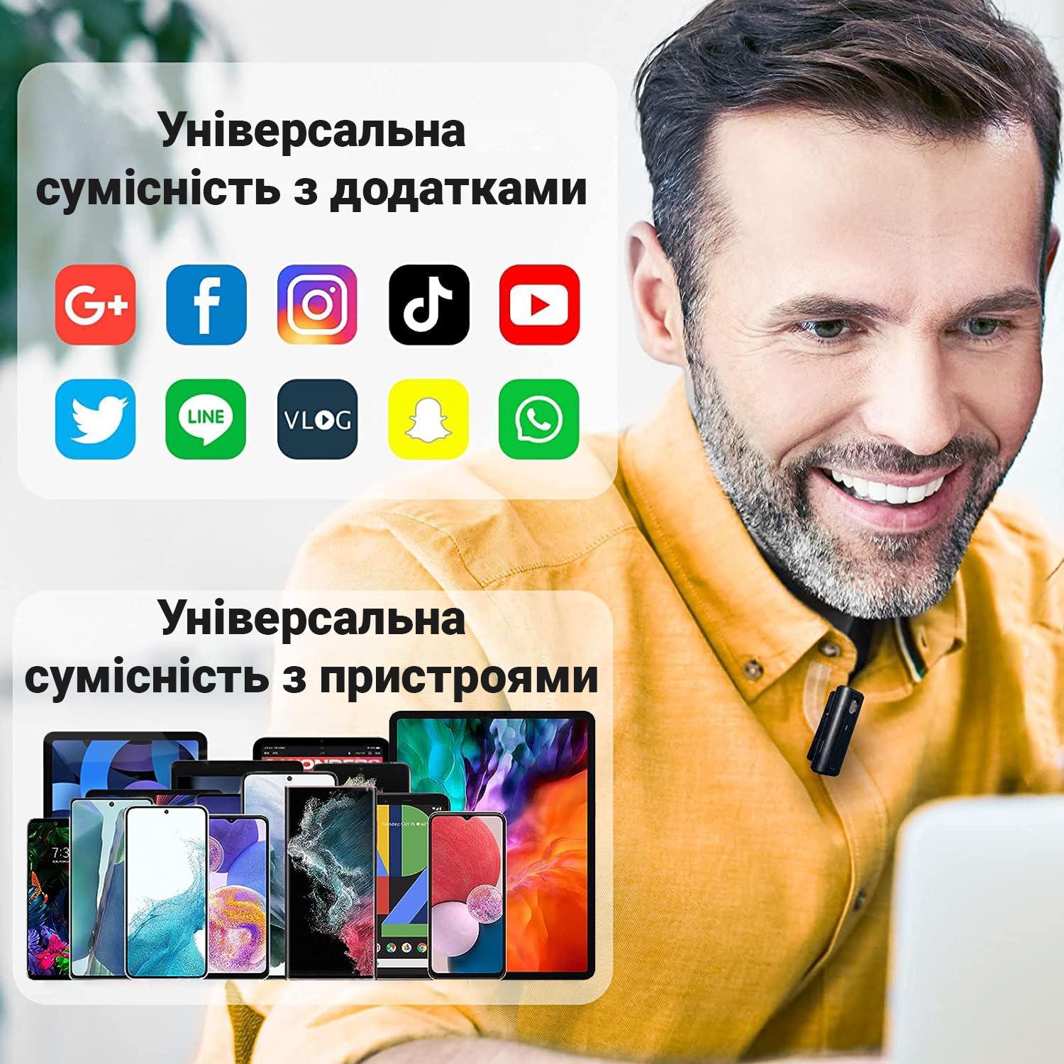 Микрофон петличный беспроводной с Type-C Savetek P30 для смартфонов/ноутбуков/планшетов 2,4 ГГц - фото 12