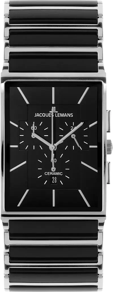 Наручные часы мужские Jacques Lemans High-Tech Ceramic 1-1900A со стальным корпусом/сапфировым стеклом WR 50 м и черным циферблатом