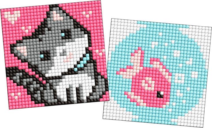 Алмазная мозаика Ideyka на магнитной основе Рыбка и котенок 9х9 см (AMG1050)