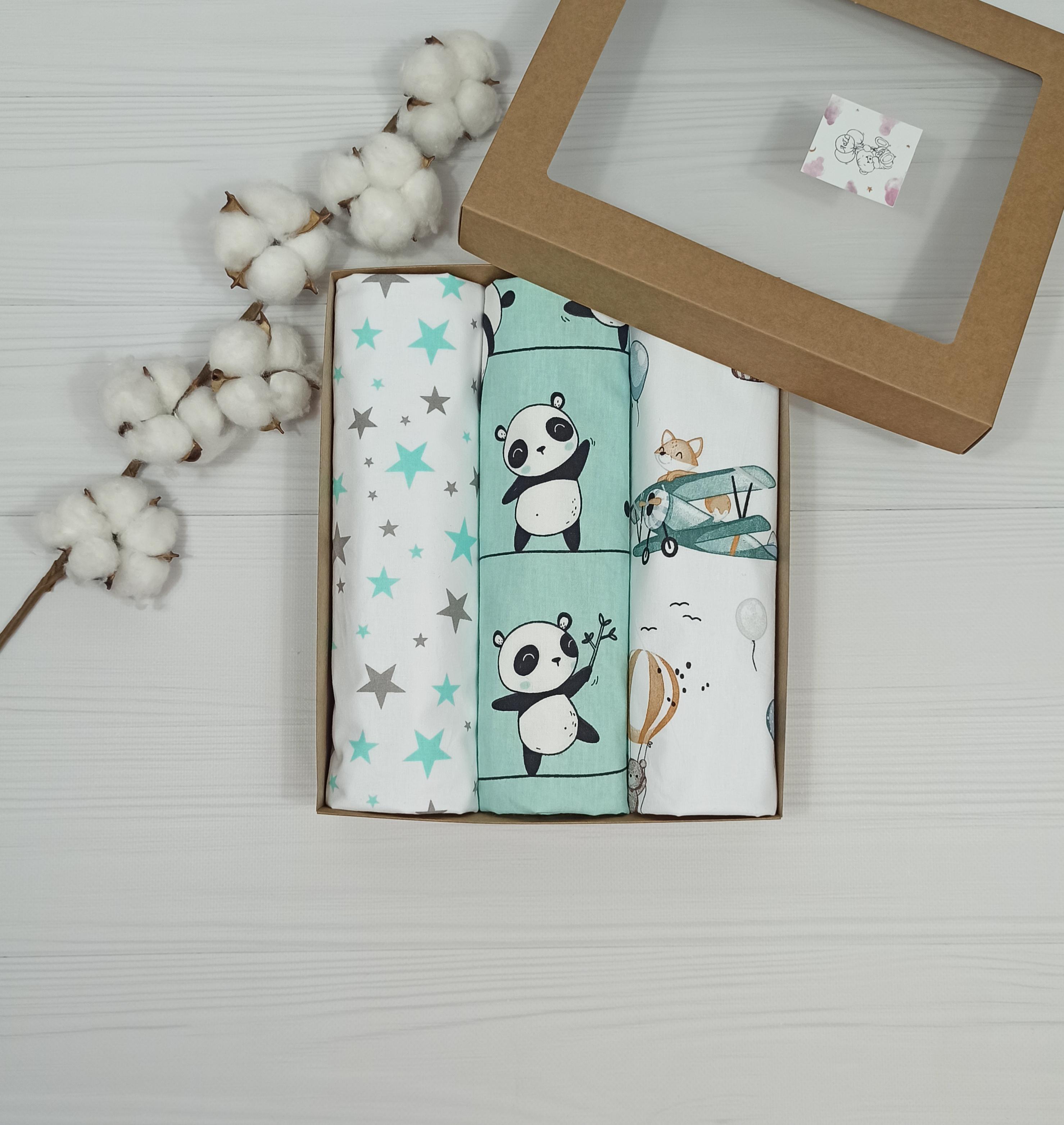 Пелюшки дитячі a.l.babybox Панди акробати 50х80 см 3 шт. Різнокольоровий (NA 18169675)