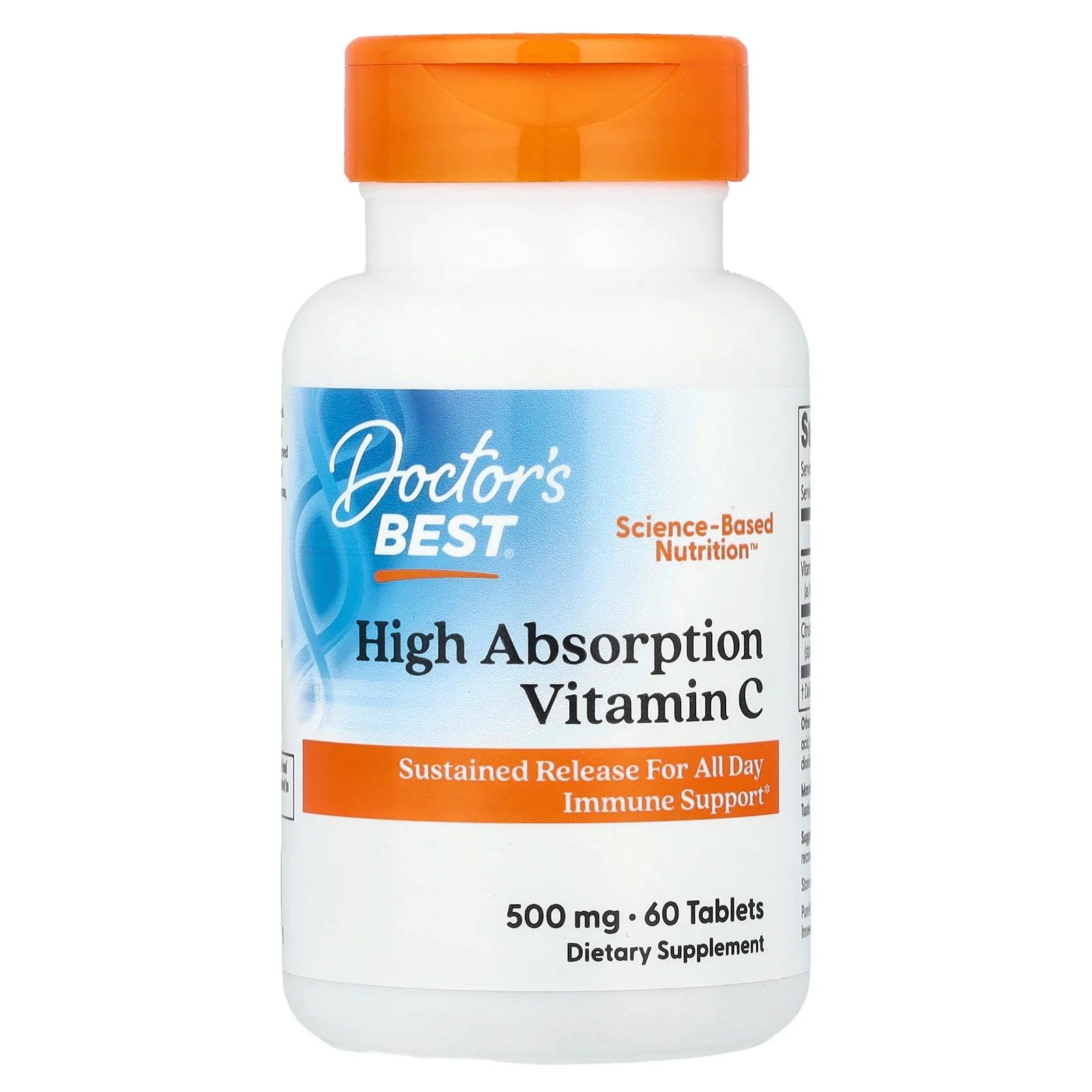 Вітамін C Doctor's Best High Absorption Vitamin C with PureWay-C 500 mg 60 таблеток