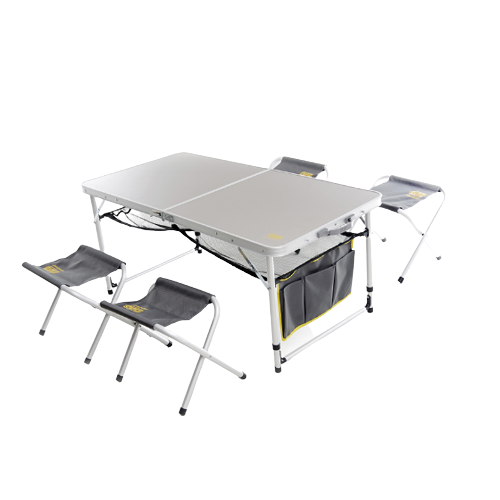 Набір меблів для пікніку Сила Premium на 4 людини стіл-валіза з полицею/4 стільця 120х60х70 см (УТ000086623)