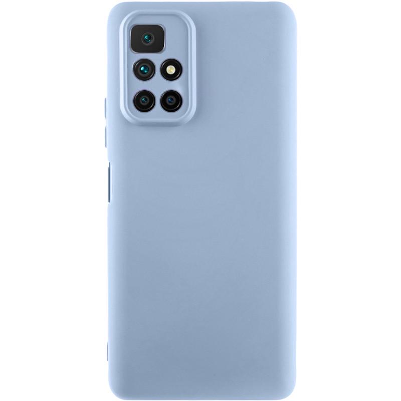 Противоударный чехол TPU GETMAN Liquid Silk Full Camera для Xiaomi Redmi 10 Голубой / Lilac Blue