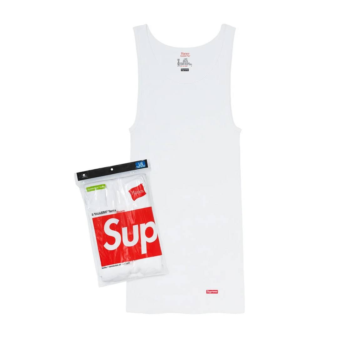 SUPREME Hanes Tagless Tank Tops 3 Pack M