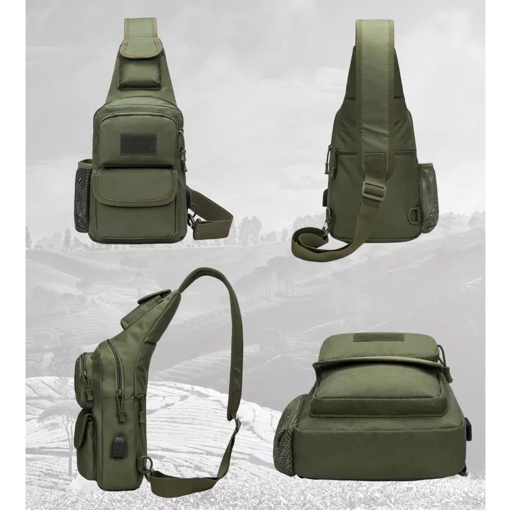 Сумка через плечо однолемковая Хаки (449767) - фото 19 Сумка через плечо однолемковая Хаки (449767) - фото 19