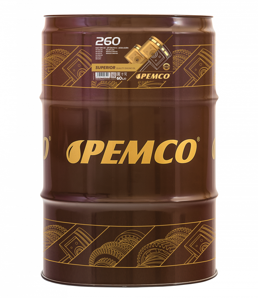 Олія напівсинтетична Pemco 260 API SN/CH-4 A3/B4 10W-40 60 л