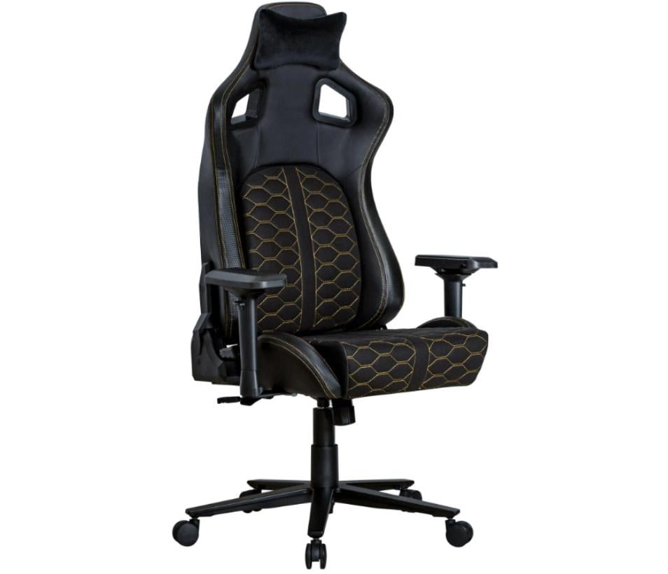 Геймерское кресло Cyberlux Hermes Fabric Black/Gold (GM-403 B)