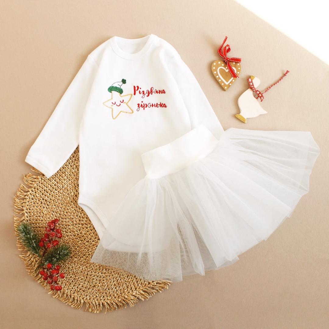 Боди Рождественская звездочка 62 см 0-3 мес Белый (2679643140) - фото 4 Боди Рождественская звездочка 62 см 0-3 мес Белый (2679643140) - фото 4