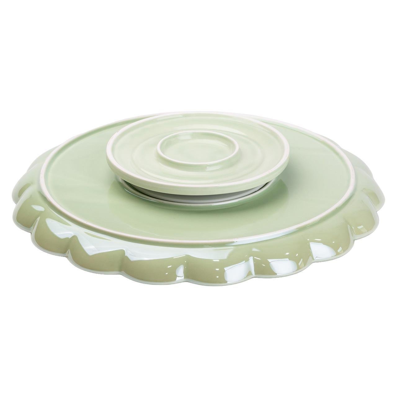 Чайный набор на 6 персон с заварочным чайником и керамической подставкой Зеленый - фото 5 Чайный набор на 6 персон с заварочным чайником и керамической подставкой Зеленый - фото 5