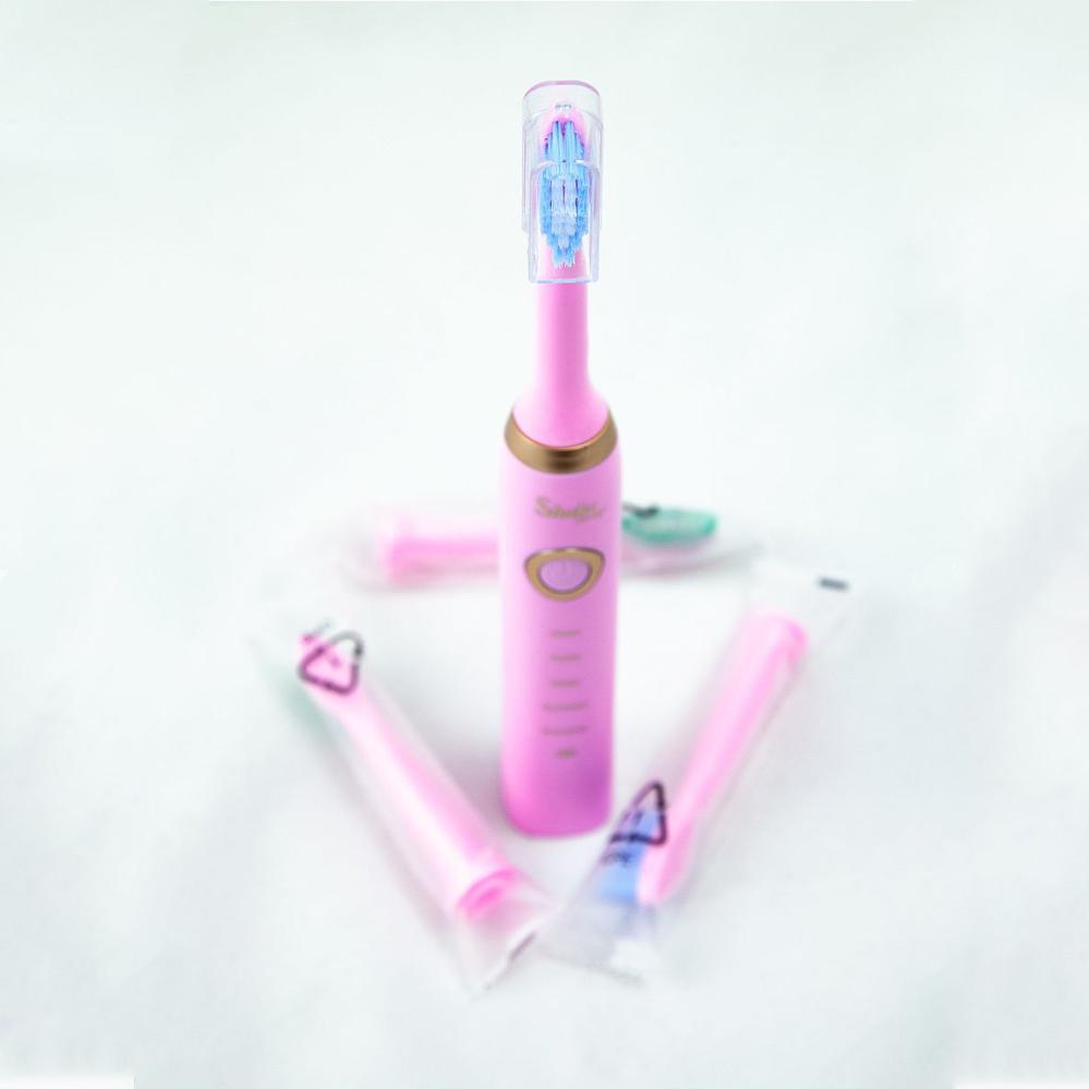 Электрическая зубная щетка Shuke SK-601 ультразвуковая 4 насадки Розовый (120.250.3) - фото 2