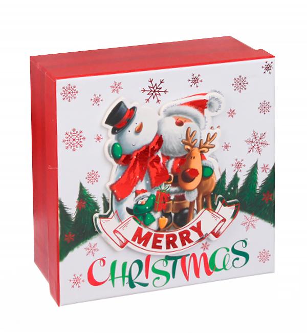 Новогодняя подарочная коробка New Year's friends 19х19х8,5 см