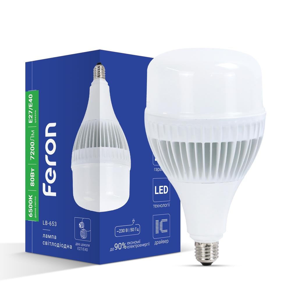Светодиодная лампа Feron LB-653 80 Вт Е27-E40 6500K (16065)