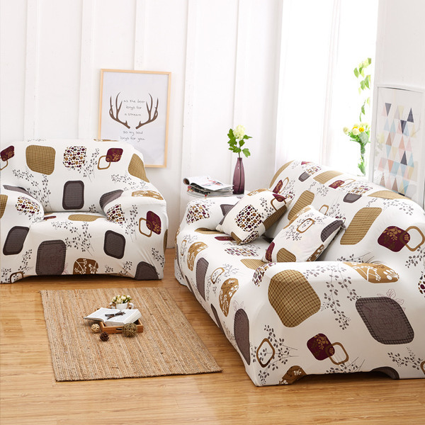 Набор эластичных чехлов Homytex на диван и 2 кресла с рисунком Квадраты (Ht-18309)