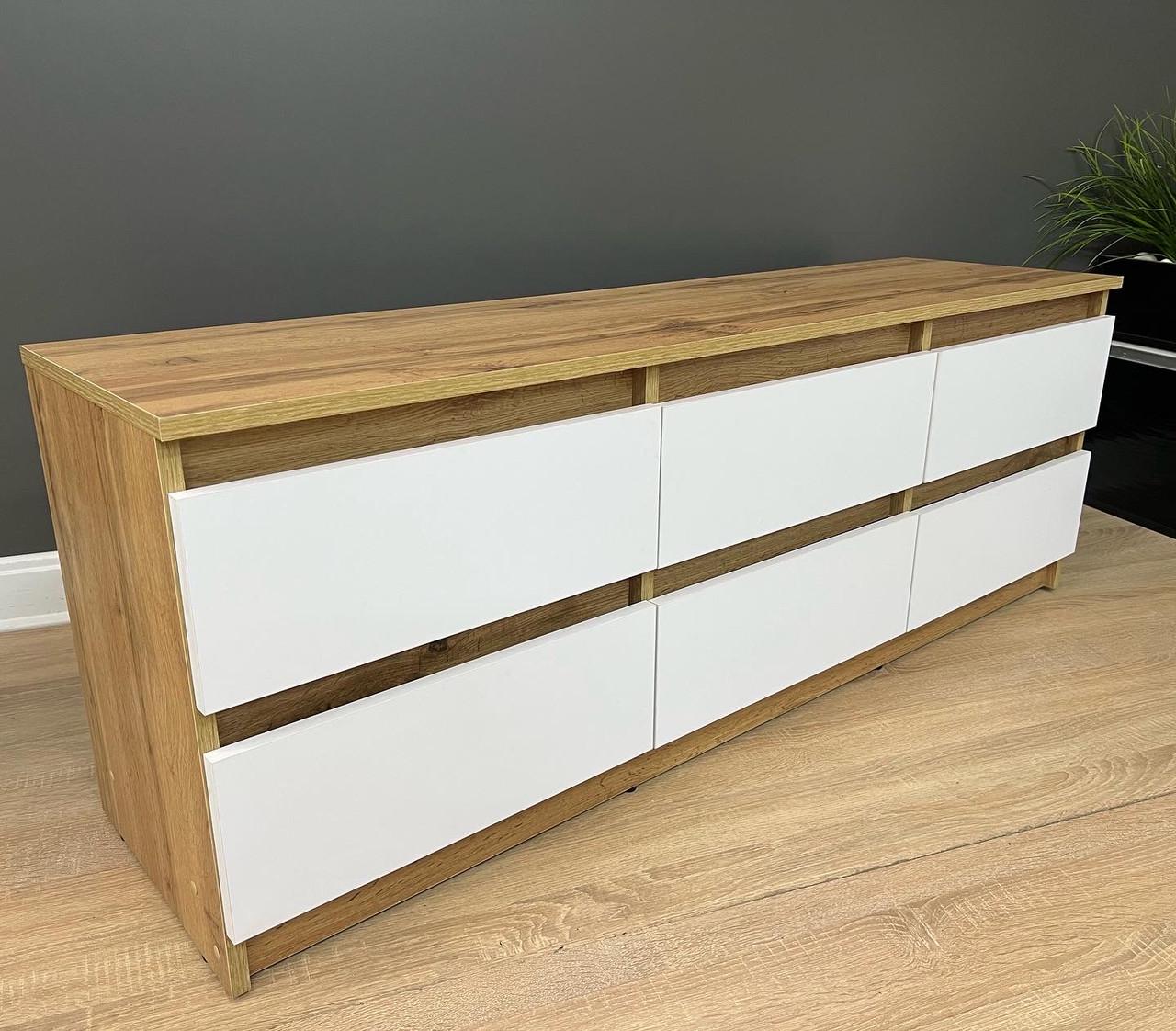 Тумба під ТВ Кватро 6Н 1400х500х370 мм Дуб Аппалачі/Німфея Альба - фото 2