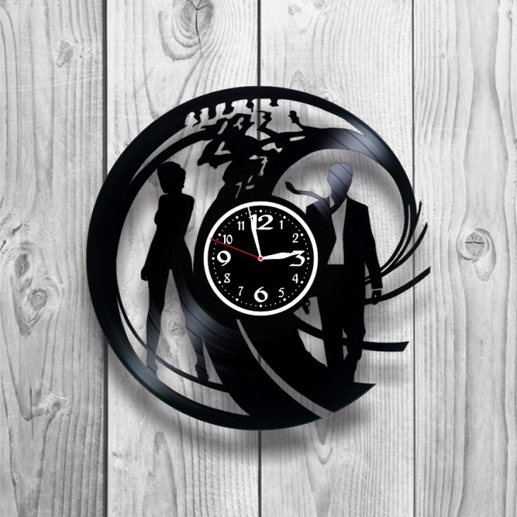 Часы настенные Джеймс Бонд 0517 из виниловой пластинки